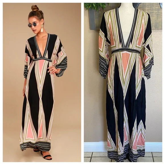 Lulus | Dresses | Nwot Lulus Montecito Black Print Maxi Dress | Poshmark
